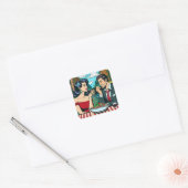Paar op een datum | Verliefd worden Vierkante Sticker (Envelop)