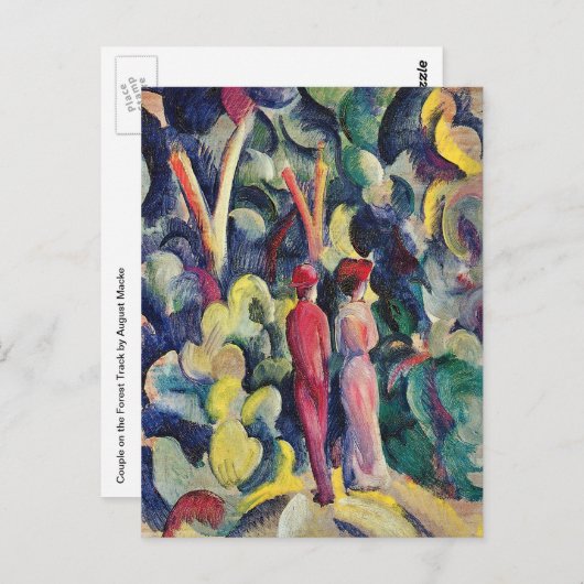 Paar op Forest Track tegen August Macke Briefkaart (Voorkant / Achterkant)