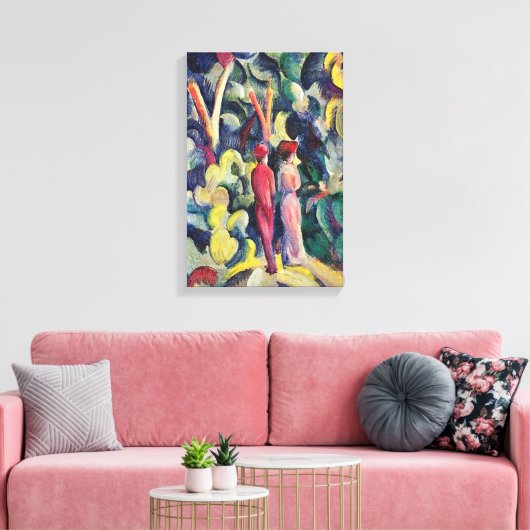 Paar op Forest Track tegen August Macke Canvas Afdruk (Insitu (Woonkamer))