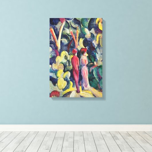 Paar op het bospad door August Macke Canvas Afdruk (Insitu (Houten vloer))