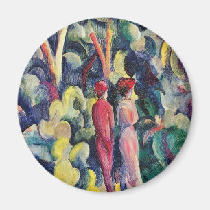Paar op het bospad door August Macke Magneet