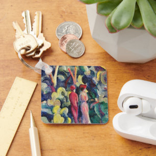 Paar op het bospad door August Macke Sleutelhanger