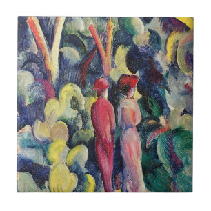 Paar op het bospad door August Macke Tegeltje