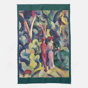 Paar op het bospad door August Macke Theedoek