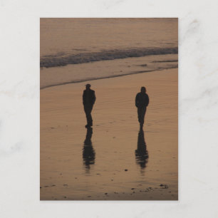 paar op het strand briefkaart
