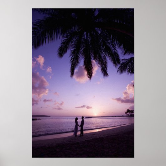 Paar op het strand, Windstoorzender Landing, Saint Poster (Voorkant)