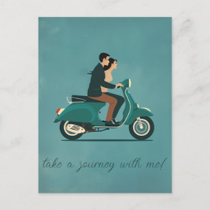 Paar op Motorfiets Briefkaart