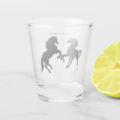 Paar Paard Shot Glass Cheers - aangepaste tekst Shot Glas (Achterkant)