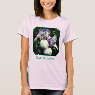 Paar paarse en witte baardirisbloemen t-shirt