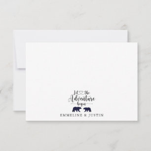 Paar Pas getrouwd laat het avontuur beginnen Notitiekaartje