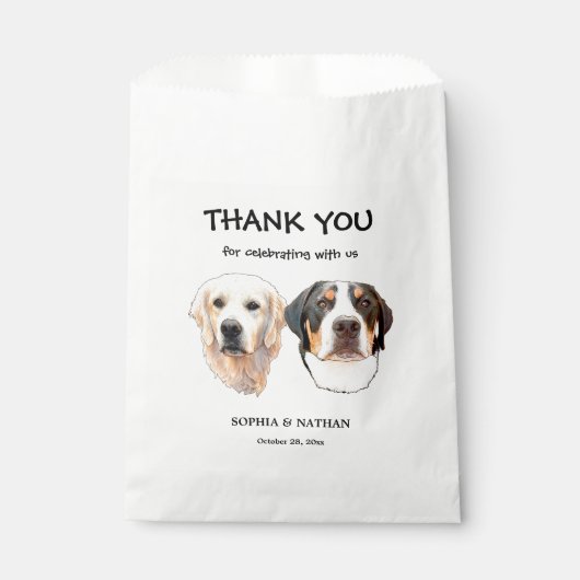 Paar Pet Hand tekening gepersonaliseerd dank u Bedankzakje (Voorkant)