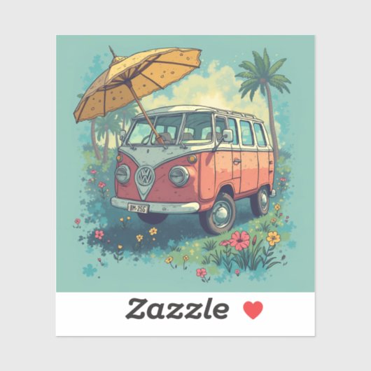 Paar reisauto sticker (Vel)