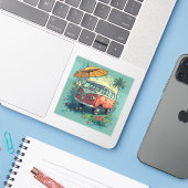 Paar reisauto sticker (Laptop met iPhone)