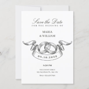  paar ring minimalistische bruiloft save the date
