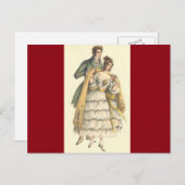  Paar Rood Victoriaans Kerstmis Briefkaart (Voorkant / Achterkant)