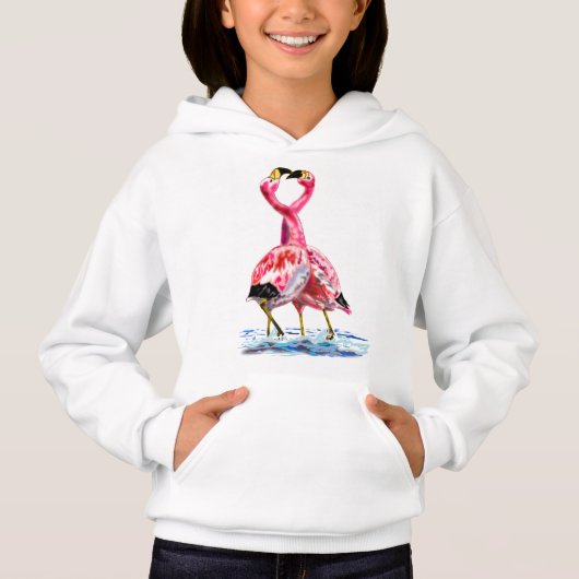Paar Roze Flamingo Hoodie (Voorkant)