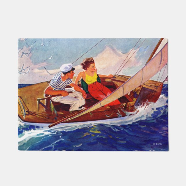 Paar Sailing door R.J. Cavaliere Deurmat (Voorkant)