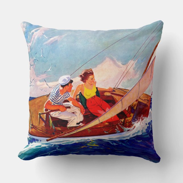 Paar Sailing door R.J. Cavaliere Kussen (Voorkant)