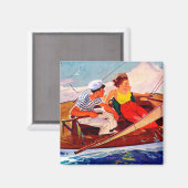 Paar Sailing door R.J. Cavaliere Magneet (Voorkant / Achterkant)