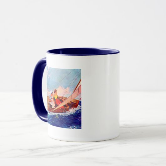 Paar Sailing door R.J. Cavaliere Mok (Voorkant links)