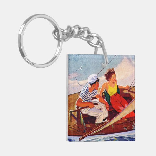 Paar Sailing door R.J. Cavaliere Sleutelhanger (Voorkant Links)