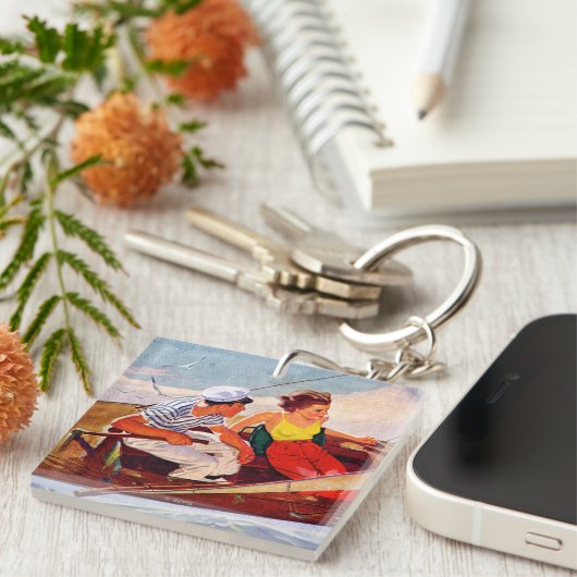 Paar Sailing door R.J. Cavaliere Sleutelhanger (Voorkant Rechts)