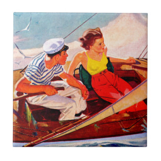 Paar Sailing door R.J. Cavaliere Tegeltje