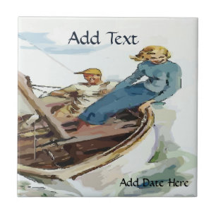 Paar Sailing Tile, kijk, personaliseer je Tegeltje