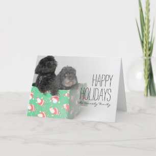 Paar schattig "puppy" feestdagen kaart