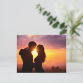 Paar Silhouette bij zonsondergang Briefkaart (Staand voorkant)