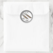 Paar ski's I Ski T-shirts en geschenken Ronde Sticker (Tas)