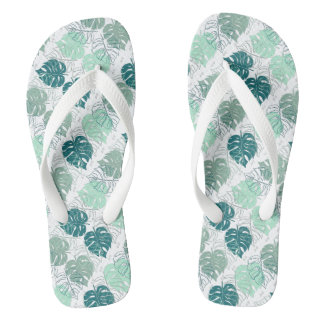 Paar slippers met tropische bladerenprint teenslippers