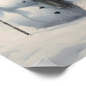 Paar Sneeuwmannen in een Vreedzaam Bos Poster (Hoek)