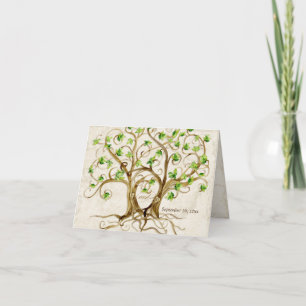 Paar Swirl Tree Roots Antieke Tan Perkament Kaart