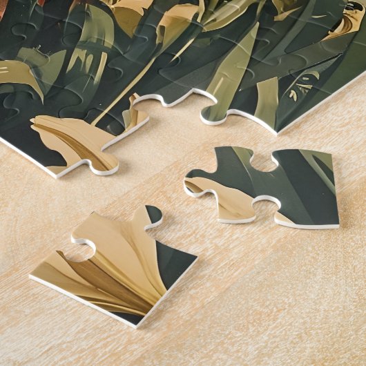 Paar te midden van witte lelies romantisch legpuzzel (Zijkant)