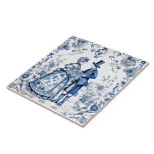 Paar Tegels in Rustiek Blauw Indigo Tegeltje