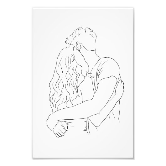 Paar Tekening Poster Print van Mijn Sims 4 CC (Voorkant)