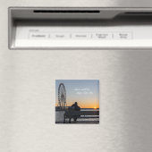 Paar Together Watch Sunset on Bench Magneet (Insitu (Vaatwasser))