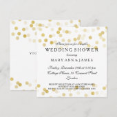 Paar Trouwdouche Gouden Folie Glitter Lichten Kaart (Voorkant / Achterkant)