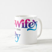 Paar Trouwen Jubileum Custom Kleurrijke Wifey Koffiemok (Voorkant rechts)