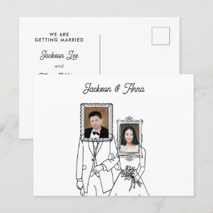 Paar trouwfoto uniek briefkaart