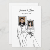 Paar trouwfoto uniek kaart (Voorkant / Achterkant)