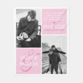 Paar True Love 2 Photo & Quote Fleece Deken (Voorkant)