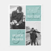 Paar True Love 2 Photo & Quote Fleece Deken (Voorkant)