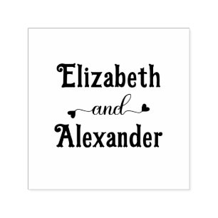 Paar Twee Naam Fancy Hart"en" #1LG Zelfinktende Stempel