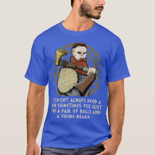 Paar van Balls en Valhalla Beard Funny Norse Hum T-shirt