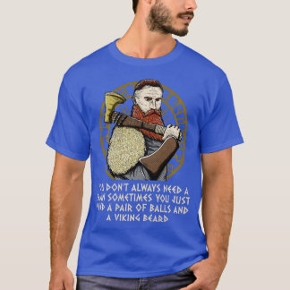 Paar van Balls en Valhalla Beard Funny Norse Hum T-shirt