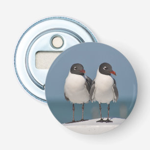 Paar van Black Headed Gulls Button Flesopener