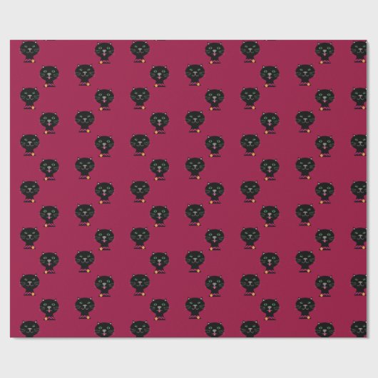 Paar van Black Kitty katten Cadeaupapier (Vlak)