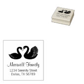 Paar van Black Swans Paar Adres Rubberstempel (Gestempeld)